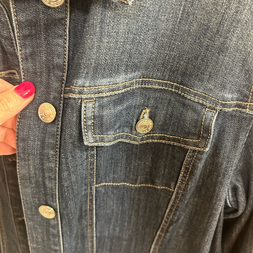 Chico’s Large Size 2 Blue Denim Jacket - Picture 4 of 11